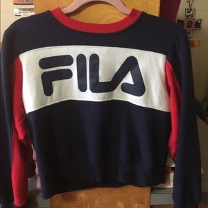 Cropped long sleeve sweater